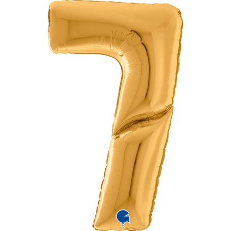 Palloncino in Foil 64" Mega Numero 7 Oro "Number Gold" Numeri 64" Oro "Gold"