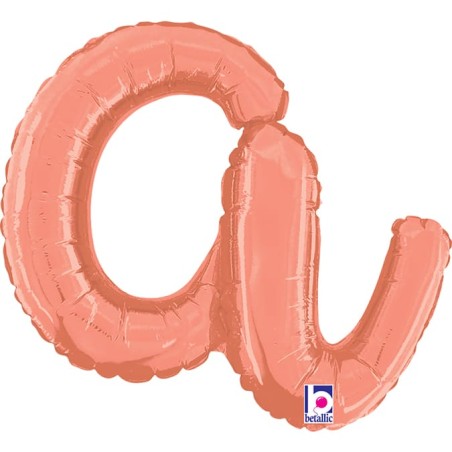 Palloncino in Foil 14" Lettera A Corsivo Rose Gold "Script Rose Gold" Lettere Corsivo 14" Rose Gold