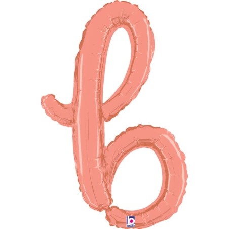 Palloncino in Foil 24" Lettera B Corsivo Rose Gold "Script Rose Gold" Lettere Corsivo 14" Rose Gold