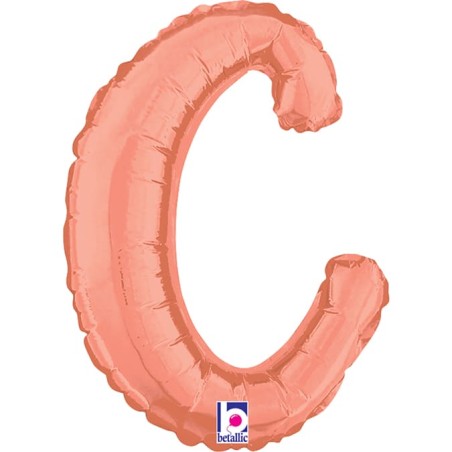 Palloncino in Foil 14" Lettera C Corsivo Rose Gold "Script Rose Gold" Lettere Corsivo 14" Rose Gold