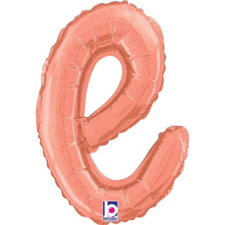 Palloncino in Foil 14" Lettera E Corsivo Rose Gold "Script Rose Gold" Lettere Corsivo 14" Rose Gold