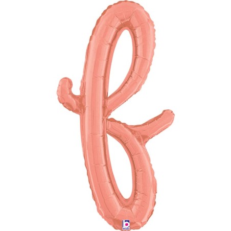 Palloncino in Foil 24" Lettera F Corsivo Rose Gold "Script Rose Gold" Lettere Corsivo 14" Rose Gold