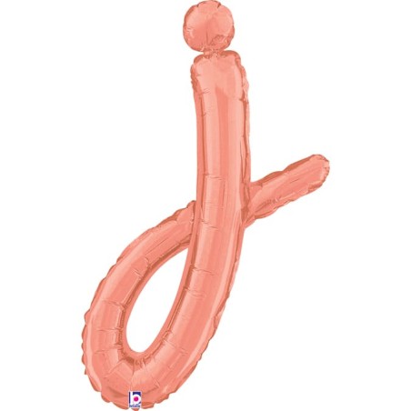 Palloncino in Foil 24" Lettera J Corsivo Rose Gold "Script Rose Gold" Lettere Corsivo 14" Rose Gold