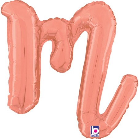 Palloncino in Foil 14" Lettera M Corsivo Rose Gold "Script Rose Gold" Lettere Corsivo 14" Rose Gold