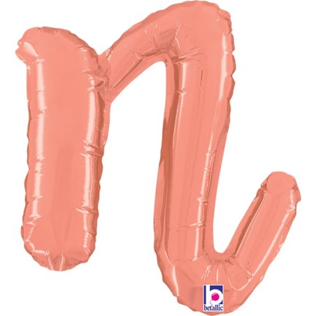 Palloncino in Foil 14" Lettera N Corsivo Rose Gold "Script Rose Gold" Lettere Corsivo 14" Rose Gold