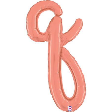 Palloncino in Foil 24" Lettera Q Corsivo Rose Gold "Script Rose Gold" Lettere Corsivo 14" Rose Gold
