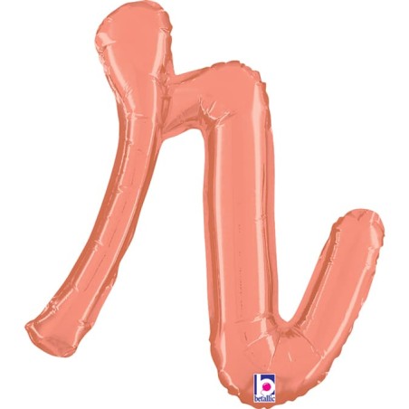 Palloncino in Foil 14" Lettera R Corsivo Rose Gold "Script Rose Gold" Lettere Corsivo 14" Rose Gold
