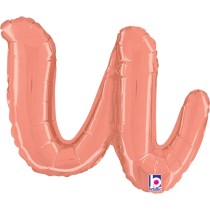 Palloncino in Foil 14" Lettera U Corsivo Rose Gold "Script Rose Gold" Lettere Corsivo 14" Rose Gold