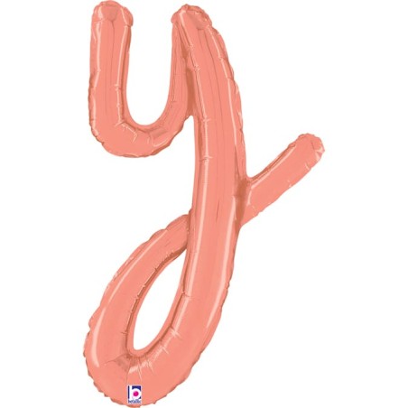 Palloncino in Foil 24" Lettera Y Corsivo Rose Gold "Script Rose Gold" Lettere Corsivo 14" Rose Gold