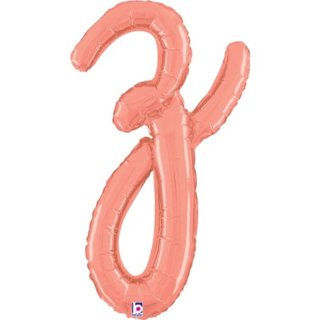 Palloncino in Foil 24" Lettera Z Corsivo Rose Gold "Script Rose Gold" Lettere Corsivo 14" Rose Gold