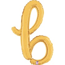 Palloncino in Foil 24" Lettera B Corsivo Oro "Script Gold" Lettere Corsivo 14" Oro "Gold"