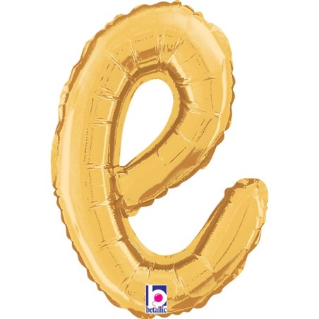 Palloncino in Foil 14" Lettera E Corsivo Oro "Script Gold" Lettere Corsivo 14" Oro "Gold"