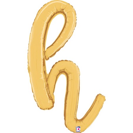 Palloncino in Foil 24" Lettera H Corsivo Oro "Script Gold" Lettere Corsivo 14" Oro "Gold"