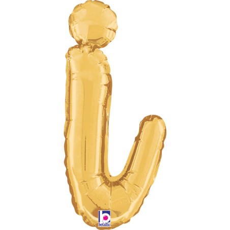 Palloncino in Foil 14" Lettera I Corsivo Oro "Script Gold" Lettere Corsivo 14" Oro "Gold"