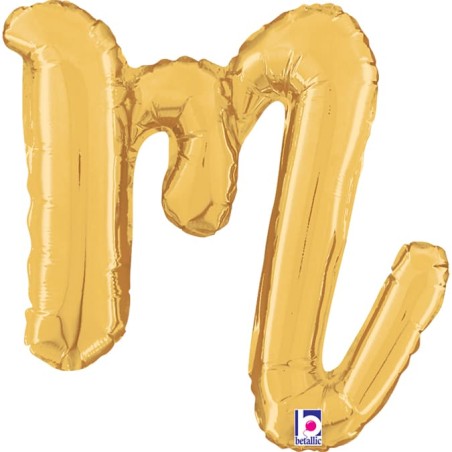 Palloncino in Foil 14" Lettera M Corsivo Oro "Script Gold" Lettere Corsivo 14" Oro "Gold"