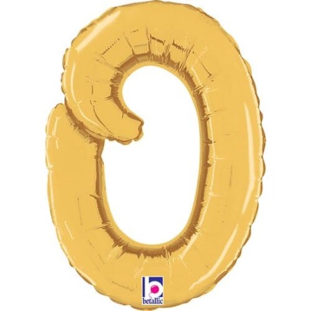 Palloncino in Foil 14" Lettera O Corsivo Oro "Script Gold" Lettere Corsivo 14" Oro "Gold"