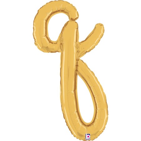 Palloncino in Foil 24" Lettera Q Corsivo Oro "Script Gold" Lettere Corsivo 14" Oro "Gold"