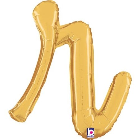 Palloncino in Foil 14" Lettera R Corsivo Oro "Script Gold" Lettere Corsivo 14" Oro "Gold"