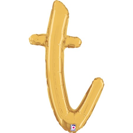 Palloncino in Foil 24" Lettera T Corsivo Oro "Script Gold" Lettere Corsivo 14" Oro "Gold"
