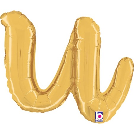 Palloncino in Foil 14" Lettera U Corsivo Oro "Script Gold" Lettere Corsivo 14" Oro "Gold"