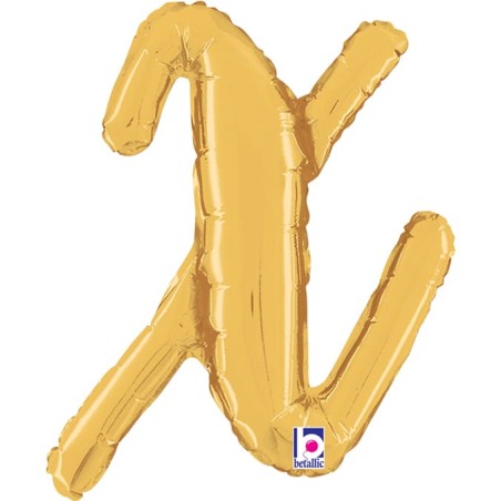 Palloncino in Foil 14" Lettera X Corsivo Oro "Script Gold" Lettere Corsivo 14" Oro "Gold"