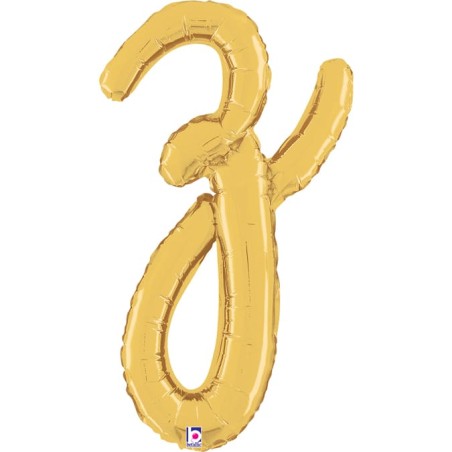 Palloncino in Foil 24" Lettera Z Corsivo Oro "Script Gold" Lettere Corsivo 14" Oro "Gold"