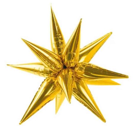 Palloncino in Foil 37" Multi-Balloons Stella Oro 3D "Star" Stelle 3D
