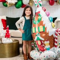 Palloncino in Foil 51" AirLoonz Casa di Marzapane "Gingerbread House" Palloncini Foil Natale