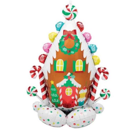 Palloncino in Foil 51" AirLoonz Casa di Marzapane "Gingerbread House" Palloncini Foil Natale