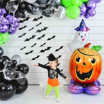 Palloncino in Foil 56" AirLoonz Zucca e Fantasma "Pumpkin and Ghost" Standups ad Aria "No Elio"