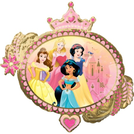 Palloncino in Foil 34" Super Shape Cornice con Corona Principesse Disney Principesse Disney