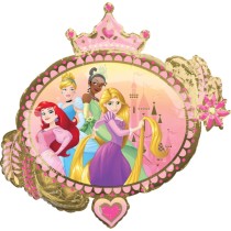 Palloncino in Foil 34" Super Shape Cornice con Corona Principesse Disney Principesse Disney
