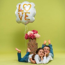 Palloncino in Foil 23" Super Shape Cornice "Love Frame" Amore, Matrimonio o Anniversario Grabo