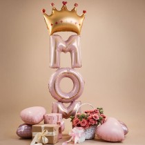 Palloncino in Foil 72" Air Filled Mamma con Corona "Mom Crow" Air Filled e Standups Grabo