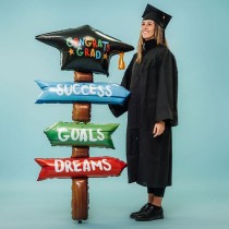 Palloncino in Foil 65" Air Filled Indicazioni "Grad Signs" Laurea Grabo