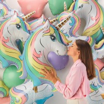 Palloncino in Foil 39" Super Shape Unicorno "Macaron Unicorn" Animali Grabo