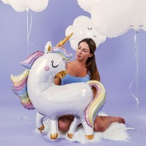 Palloncino in Foil 48" Super Shape Unicorno "Glitter Pastel Unicorn" Animali Grabo