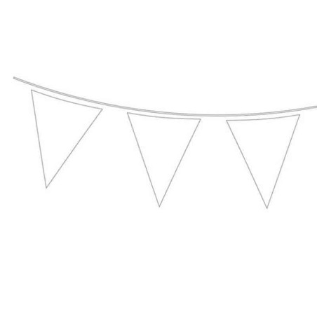 Festone Bandierina 20cm x 30cm Bianco "White" 10mt Bandierine Oaktree