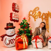 Palloncino in Foil 39" Super Shape Pupazzo di Neve "Plaid Snowman" Natale e Capodanno Grabo