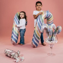 Palloncino in Foil 41" Super Shape Candy Cane Macaron Natale e Capodanno Grabo