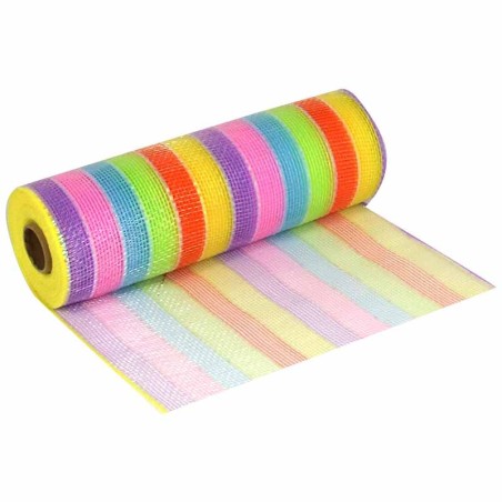Rotolo Decorativo Arcobaleno Pastello "Rainbow" 9mt Tulle e Nastrini Oaktree