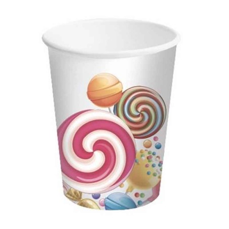 Bicchiere di Carta 250ml con Caramelle e Lecca Lecca "Candy" 8pz Lecca Lecca