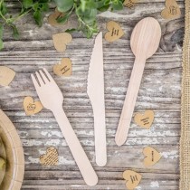 Set di Posate in Legno "Wooden Cutlery" 18pz Posate di Legno