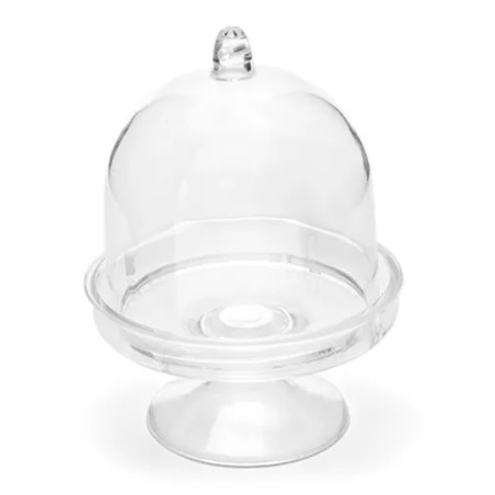 Alzatina e Cupola di Plastica Crystal Porta Mignon 3pz Accessori Tavola Amore