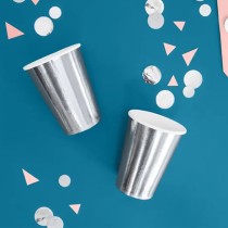 Bicchiere di Carta 220ml Argento Metallizzato 6pz Argento
