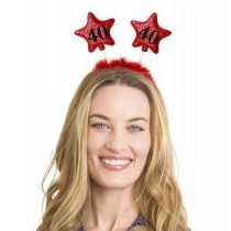 Cerchietto per Capelli con Antenne Stella Rosso 40 Anni Cerchietti e Tiare