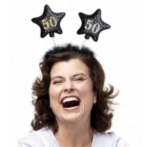 Cerchietto per Capelli con Antenne Stella Nero 50 Anni Cerchietti e Tiare