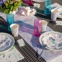 Bicchiere di Carta 270ml con Squame di Sirena Iridescente "Sirène" 10pz Conchiglia e Sirena "Sirène"