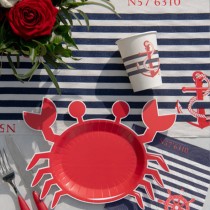 Bicchiere di Carta 270ml Tema Marino "Bord De Mer" 10pz A Bordo Mare
