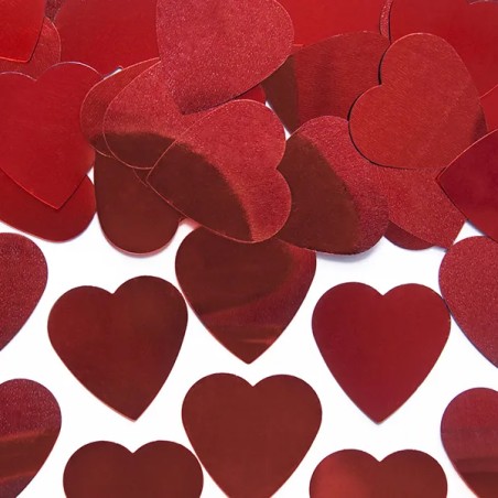 Confetti in Carta Cuore Rosso Metallizzato 10gr Confetti Stelle e Cuori